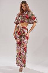 ENCHANTED GARDEN FLORAL EMBROIDERED TULLE PANT