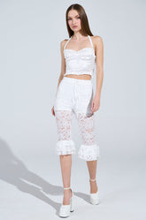 GIRLY POP LACE CAPRI LEGGING