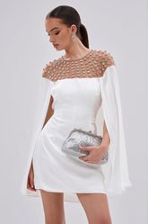 LILA SATIN MINI DRESS WITH RHINESTONES