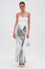 TOO GOOD FOR THIS MAXI DRESS IN WHITE