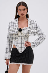 HEAVEN SENT CROPPED TWEED BLAZER