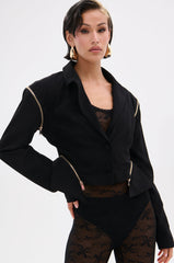 ZIPPED UP PEPLUM BLAZER