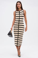 KAREN STRIPE KNIT MIDI DRESS