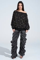 IN THE AIR OFF THE SHOULDER SWEATSHIRT