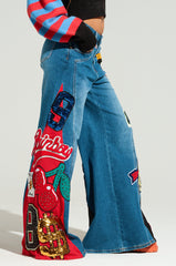 NOT SORRY PATCHWORK DENIM JEANS