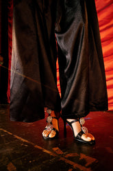 AZALEA WANG BEST BLACK RHINESTONE EMBELLISHED STILETTO SANDAL