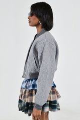 DAVIS EVERYDAY VARSITY BOMBER IN GREY