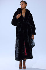 DAYANNE LONG SATIN LINING FAUX FUR TRENCH COAT