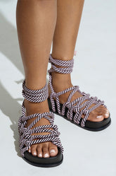 AKIRA EINER PURPLE ROPE SANDAL