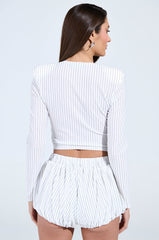 GIMME LOVE STRIPE BUTTON DOWN BLOUSE