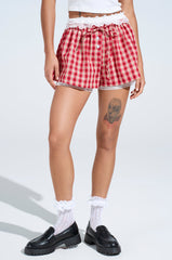 CUTE AS CAN BE PLAID SHORT