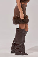 CANT MISS ME FAUX LEATHER MINI SKIRT