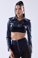 HARLEY LUXE ULTRA CROP MOTO IN NAVY