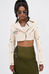 SNAP OUT OF IT ULTRA CROP MOTO IN JACQUARD