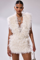 CALL ME CRAZY FUR MINI DRESS