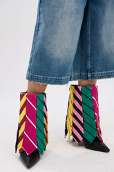 AZALEA WANG JAUNE BLACK TIE BOOTIE