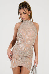THE MAIN ATTRACTION RHINESTONE MINI DRESS