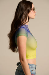 DID IT AGAIN OMBRE MESH TSHIRT