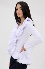 RENAISSANCE RUFFLE DETAIL BLOUSE