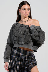 DO TELL DENIM SWEASHIRT