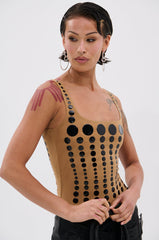 NOT WHAT YOU THOUGHT POLKA DOT MESH BODYSUIT