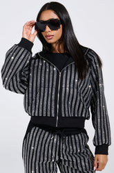SPARKLE QUEEN ZIP UP SWEATSHIRT