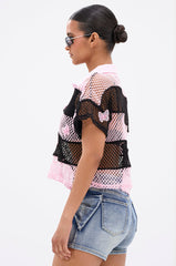 FLY WITH ME STRIPE OVERSIZED TEE