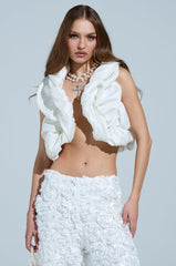 SOMETHING SWEET SATIN BOLERO IN IVORY FLORAL