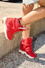 MARANTO RED WEDGE SNEAKER