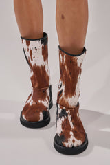 AZALEA WANG MARLEIGH COW FLAT BOOTIE