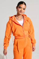 ORANGE CROP ZIP UP SWEATSHIRT