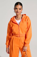 ORANGE CROP ZIP UP SWEATSHIRT
