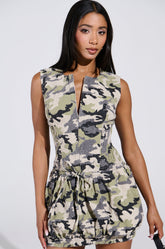 LETS GET IT CAMO MINI DRESS