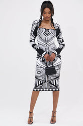 NOT YOUR AVERAGE WOMAN PRINTED MIDI DRESS