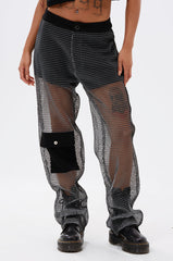 STEPHANIA TRANSPARENT TROUSER IN BLACK