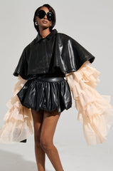 LOUISE TULLE SLEEVE CAPE