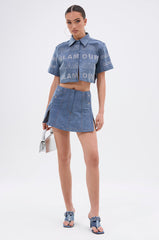 GLAM SQUAD DENIM MINI SKIRT