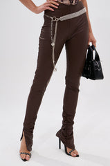 HANGING ON PU RUCHED LEGGING