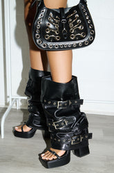 AZALEA WANG SUFIAN BLACK CHUNKY SANDAL