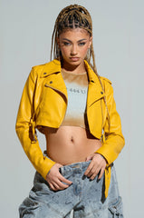 TRIO ESSENTIAL CROPPED MOTO IN YELLOW