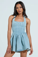 DAINTY DENIM MINI DRESS