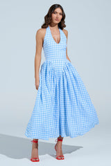 NEVER GONNA STOP PLAID MAXI DRESS