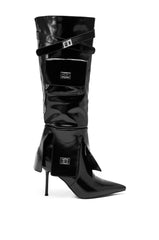AZALEA WANG WATERS BLACK STILETTO BOOT WITH POCKETS