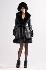 ADRIENNE FUR TRIM COAT