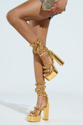 AZALEA WANG YEIRHIGHER GOLD PLATFORM SANDAL