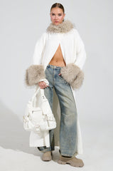 SNOWY NIGHT LONG CARDIGAN IN IVORY