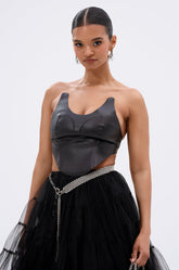 SAMMI FAUX LEATHER CORSET
