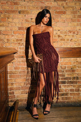 ALL OVER THE PLACE BRAIDED MINI DRESS