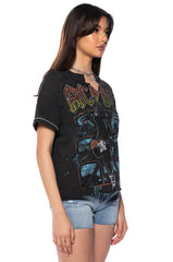 AC DC CROPPED SHREDDED TSHIRT
