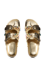 AZALEA WANG BAYLEAVES GOLD EMBELLISHED SANDAL